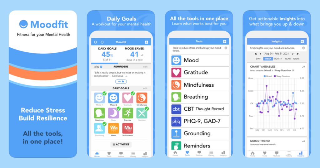 Moodfit mental health apps
